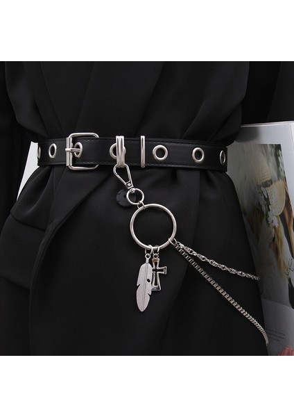 Punk Hip Hop Bel Zinciri Kemerler Kadın Lüks Tasarımcı Marka Y2K Streetwear Harajuku Goth Trendy Kemer Bayanlar (Yurt Dışından) modelleri