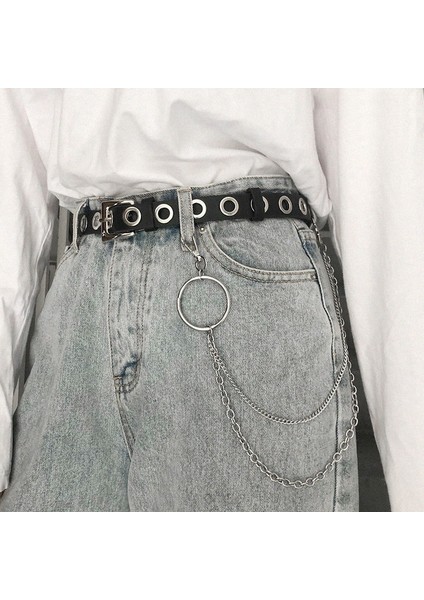 Punk Hip Hop Bel Zinciri Kemerler Kadın Lüks Tasarımcı Marka Y2K Streetwear Harajuku Goth Trendy Kemer Bayanlar (Yurt Dışından) fırsatları