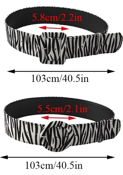 Lookloland Bayanlar Zebra Desen Kemer Süet Kare Toka Bel Kemeri Pin Toka Kemer Kuşak Kadın Korse Kuşak Rüzgarlık (Yurt Dışından)