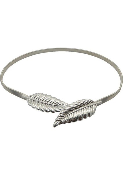 Altın Simli Yaprak Şekli Düğün Tasarımcı Kadınlar Için Elastik Kemerler Kız Streç Sıska Bel Kemeri Kuşak Metal Kadın Kemer (Yurt Dışından)