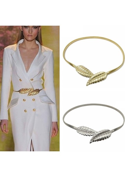 Altın Simli Yaprak Şekli Düğün Tasarımcı Kadınlar Için Elastik Kemerler Kız Streç Sıska Bel Kemeri Kuşak Metal Kadın Kemer (Yurt Dışından) modelleri