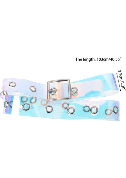 Yeni Lazer Kadın Kemer Holografik Şeffaf Bel Kemeri Metal Pin Toka Şeffaf Bel Kemerleri Kadınlar Için Kemer Kemer 90 CM-120 cm (Yurt Dışından) fırsatları