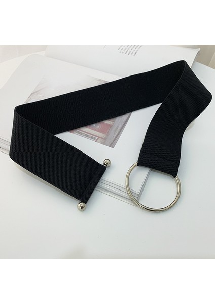 Moda Kadın Geniş Kemer Elastik Düz Renk Elbise Kemer Aksesuarları Streç Yuvarlak Metal Tokalı Kemerler Kadın Kemer Aksesuarları (Yurt Dışından) modelleri