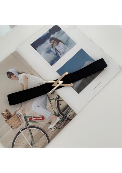 65 cm Yeni Kadın Moda Geometri Toka Elastik Geniş Kemer Geniş Kuşak Kayışı Kemer Kadınlar Için Geri Çekme Bel Aksesuarları (Yurt Dışından)