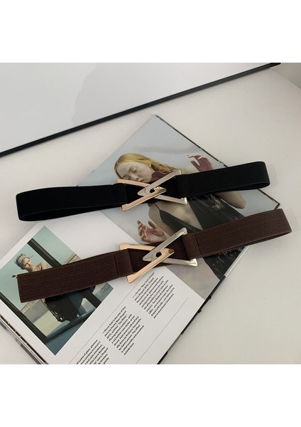 65 cm Yeni Kadın Moda Geometri Toka Elastik Geniş Kemer Geniş Kuşak Kayışı Kemer Kadınlar Için Geri Çekme Bel Aksesuarları (Yurt Dışından) indirimleri