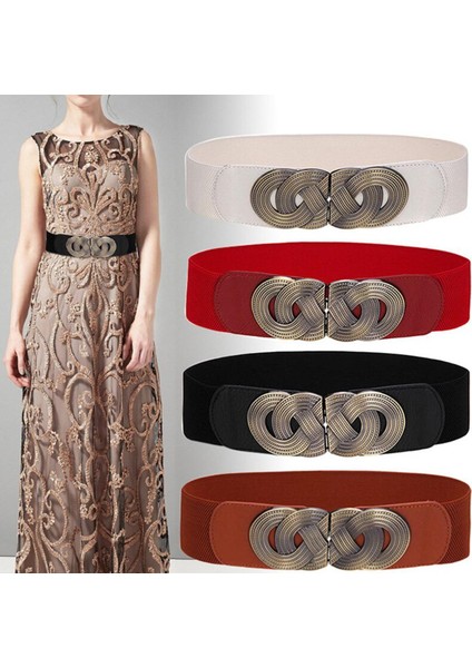 Kadınlar Geniş Esnek Kemer Elastik Kemer Vintage Alaşım Toka Bel Kemeri Elbise Ceket Giyim Süslemeleri Moda Kuşak (Yurt Dışından)