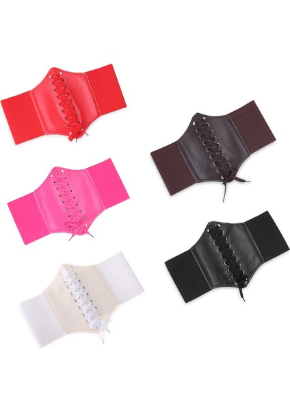 Yeni Kadın Charm Pu Deri Geniş Korse Kemer Bağcıklı Bant Elastik Streç Cinch Bel Kemeri Sıcak Satış (Yurt Dışından) indirimleri