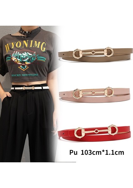 Yeni Horsebit Altın Tokalı Kemer Kadın Moda Ince Pu Kemerler Kadın Kot Elbise Marka Tasarım Kemer 2021 (Yurt Dışından) fiyatları