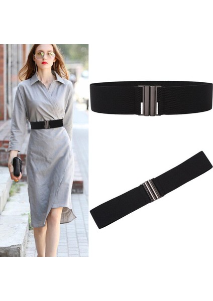Lüks Moda Marka Yeni Sıcak Kemerler Elastik Geniş Kadın Kemer Kemer Kadın Siyah Beyaz Elbise Dekorasyon Askısı (Yurt Dışından)