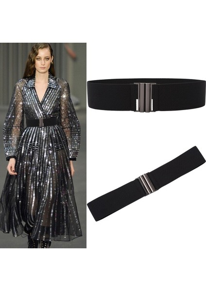 Lüks Moda Marka Yeni Sıcak Kemerler Elastik Geniş Kadın Kemer Kemer Kadın Siyah Beyaz Elbise Dekorasyon Askısı (Yurt Dışından) modelleri