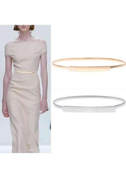 Altın Gümüş Kemerler Kadınlar Için Elbiseler Elastik Streç Kadın Bel Kemerleri Metal Plaka Ince Bayan Elbise Kemerleri Pasek Damski (Yurt Dışından) fiyatları