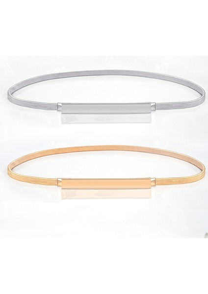 Altın Gümüş Kemerler Kadınlar Için Elbiseler Elastik Streç Kadın Bel Kemerleri Metal Plaka Ince Bayan Elbise Kemerleri Pasek Damski (Yurt Dışından) modelleri