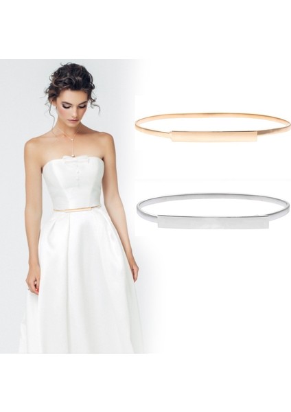 Altın Gümüş Kemerler Kadınlar Için Elbiseler Elastik Streç Kadın Bel Kemerleri Metal Plaka Ince Bayan Elbise Kemerleri Pasek Damski (Yurt Dışından) indirimleri