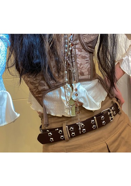 Lookloland Kız Kadın Harajuku Punk Kemerler Tatlı Lolita Cosplay Y2K Moda Kadın Içi Boş Kemer Kalça Pop Sokak Aksesuarları Hediyeler (Yurt Dışından) modelleri