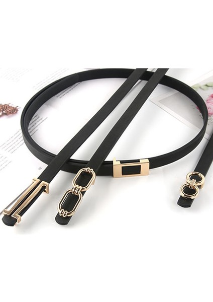 Yeni Moda Kişilik Metal Toka Kadın Pu Ince Kemer Tasarımcısı Tüm Maç Bayanlar Pantolon Elbise Dekorasyon Kemer (Yurt Dışından) indirimleri