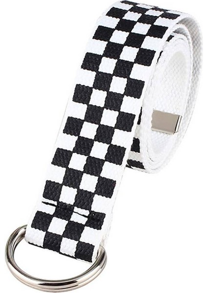 Casual Erkek Kadın Dama Tahtası Kanvas D Halka Kemer (Yurt Dışından)