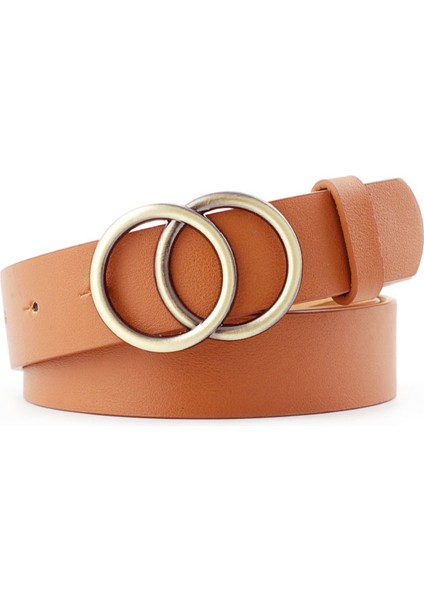 Kadın Çift Halkalı Kemer / Moda Bel Kemeri / Deri Metal Pin Tokalı Kemerler / Bayanlar Çift Daire Düğme Kemer Giymek Için Eğlence Kot Elbise (Yurt Dışından) indirimleri