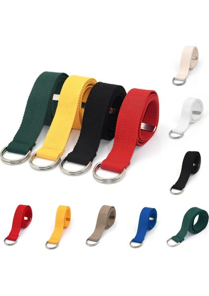 2021 Uni Tuval Düz Renk Kemerler D Halka Çift Toka Bel Kayışı Kadın Erkek Genç Uzun Geniş Kemer (Yurt Dışından) fiyatları