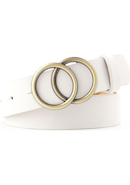 Olome Siyah Kırmızı Çift Yuvarlak Toka Kadın Bel Kemeri Kadın Riem Cinto Feminino Ceinture Femme Cinturon Mujer Harajuku Cinto (Yurt Dışından)