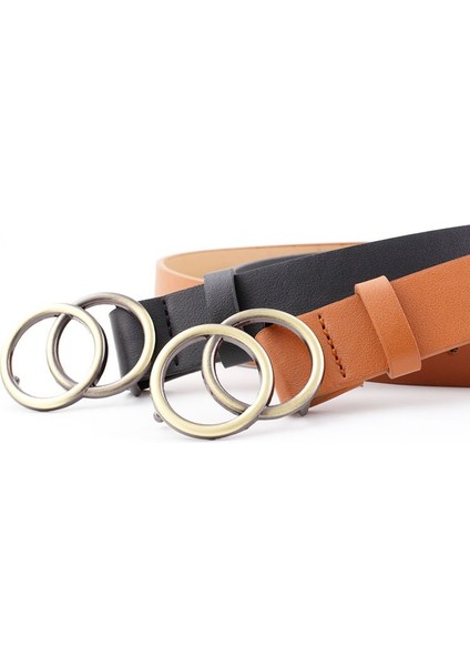 Olome Siyah Kırmızı Çift Yuvarlak Toka Kadın Bel Kemeri Kadın Riem Cinto Feminino Ceinture Femme Cinturon Mujer Harajuku Cinto (Yurt Dışından) modelleri