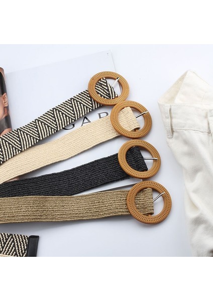 Balmumu Halat Örgü Kadın Kemer Yuvarlak Kare Toka Etek Kemer Vintage Örme Bel Kemeri El Dokuması Elastik Kemer Kadınlar Için 2022 (Yurt Dışından) fırsatları