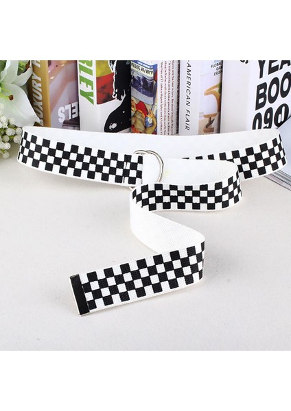 Casual Erkek Kadın Dama Tahtası Kanvas D Halka Kemer (Yurt Dışından) modelleri