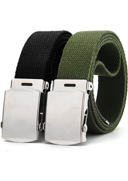 Erkekler Kadınlar Askeri Kanvas Kemer Lüks Parlak Metal Toka Kot Kemer Ordu Taktik Kemerler Kadınlar Için Kemer Kayışı Erkek (Yurt Dışından)