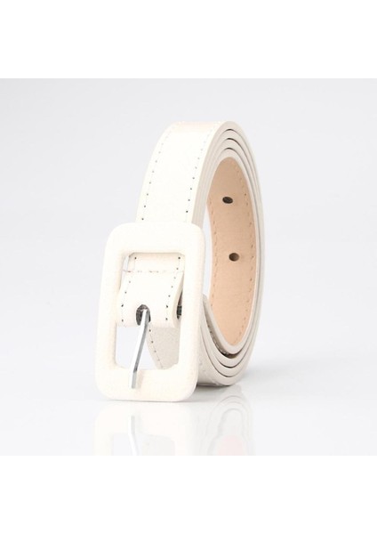 Moda Şeker Renk Rugan Kemer Metal Kare Pin Toka Kadın Bel Kemeri Pantolon Kot Elbise Kadın Kemer (Yurt Dışından)