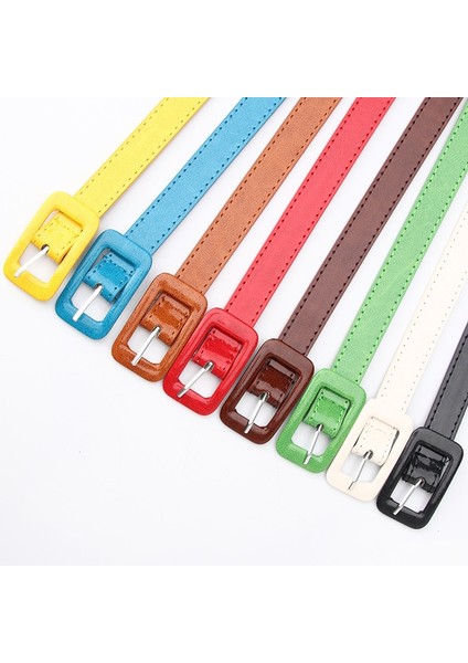 Moda Şeker Renk Rugan Kemer Metal Kare Pin Toka Kadın Bel Kemeri Pantolon Kot Elbise Kadın Kemer (Yurt Dışından) fiyatları