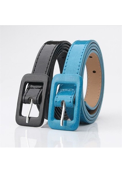 Moda Şeker Renk Rugan Kemer Metal Kare Pin Toka Kadın Bel Kemeri Pantolon Kot Elbise Kadın Kemer (Yurt Dışından) fırsatları