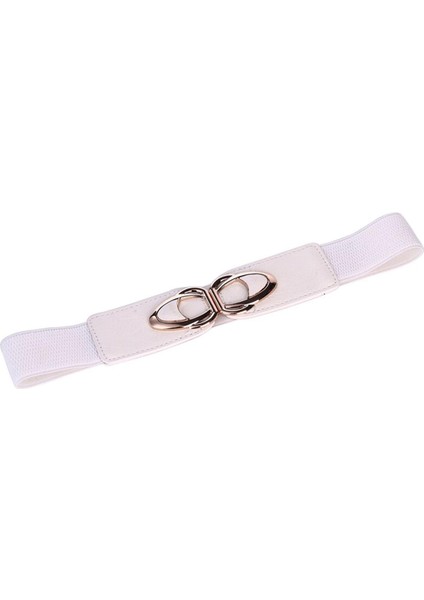 Kadın Kemeri Elastik Streç Moda Bel Cinch Bandı 4.0 cm Genişliğinde Toka Alaşım Tokalı (Yurt Dışından)