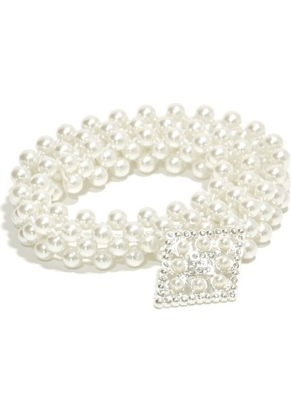 Kadın Inci Bel Zinciri Elastik Blok Taklidi Dekor Kemer Kızlar Çok Tarzı Maç Elbise Kemer Kadın 67 cm (Yurt Dışından) fırsatları