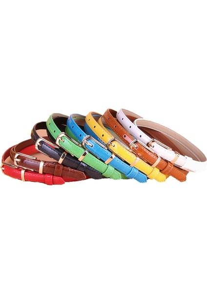 Lookloland Pu Deri Narin Kemerler Kadın Ladis Retro Vintage Kemerler Kız Şeker Renkler Kayış Kemer Takım Elbise Pantalonları (Yurt Dışından) fırsatları