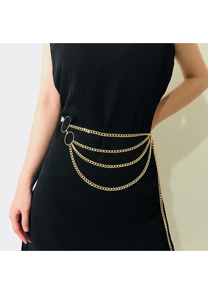 Kadınlar Için Retro Zincir Kemerler Moda Kemerler Tüm Maç Çok Katmanlı Uzun Püskül Parti Takı Elbise Bel Zinciri Kolye Kemer (Yurt Dışından) modelleri