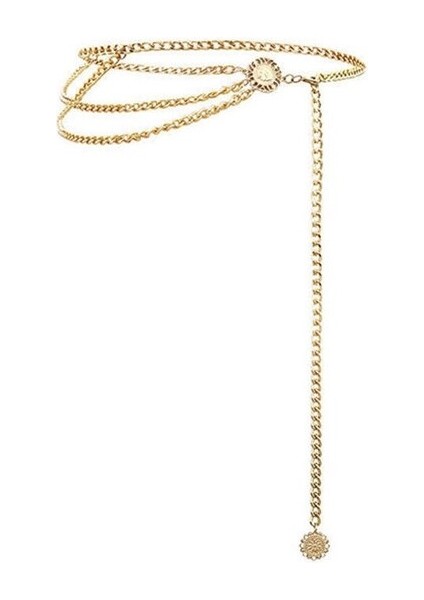 Moda Kemerler Kadın Lüks Altın Dar Metal Zincir Tıknaz Saçaklar Kemer (Yurt Dışından) indirimleri