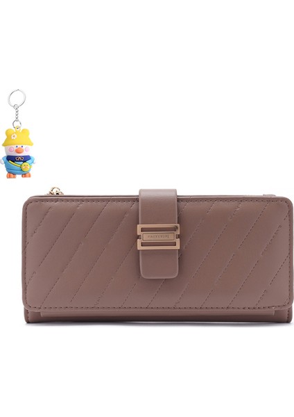 Cüzdan Toka Katlanır Clutch Çok Fonksiyonlu Kadın Cüzdan Çoklu Kart Yuvası Kart Tutucu (Yurt Dışından)
