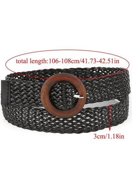 Vintage Boho Yuvarlak Kare Toka Dekoratif Geniş Kemer Kadın Örgü Kemer Nefes Içi Boş Dokuma Kemer Saman Örme Elastik (Yurt Dışından) indirimleri