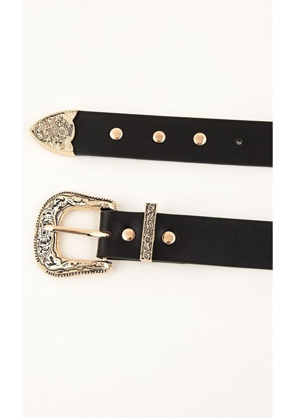 Kadınlar Için Lüks Tasarımcı Kemerler Çivili Kemer Gotik Siyah Batı Kovboy Tarzı Moda Toka Pin Y2K Kemer Kadın Hip Hop (Yurt Dışından) modelleri