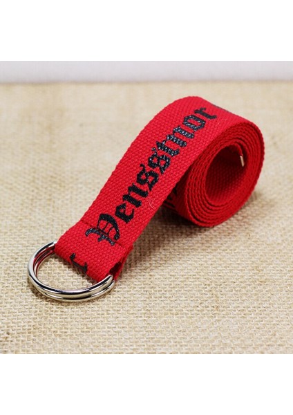 Uni Kanvas Kemerler Harfler Baskılı D Halka Çift Toka Punk Bel Kemeri Kadın Erkek Genç Uzun Geniş Kemer (Yurt Dışından) modelleri