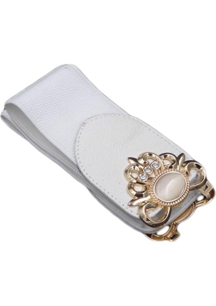 Yeni Moda Yaprak Kemerler Kadınlar Için Sıkı Bayan Elastik Kuşaklar Koyu Mavi Kemer Elbise Altın Çift Metal Toka Kemer (Yurt Dışından) fiyatları