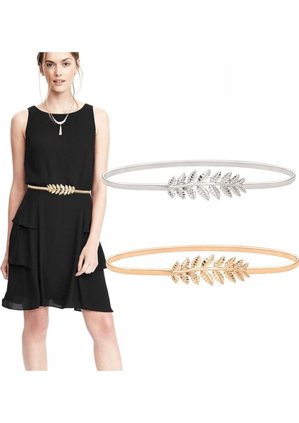 Moda Metal Sıska Çiçek Yaprak Şekli Zincir Kemerler Kadınlar Için Tasarımcı Elastik Kemerler Bayanlar Kızlar Sapanlar Kemer Bantları Kadın (Yurt Dışından) indirimleri