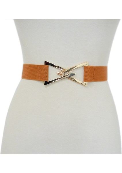 Kadın Üçgen Tokalı Kemer Yeni Elastik Esneklik Altın Kemerler Kadınlar Için Metal Toka Kemer Kadın Elbisesi Moda (Yurt Dışından) fiyatları