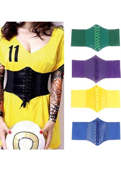 Kadın Elastik Ekstra Geniş Sıkı Korse Ultra Süper Geniş Kemer Pu Kadın Modelleme Kayışı Geniş Bel Kemeri Bayanlar Kadın (Yurt Dışından) indirimleri