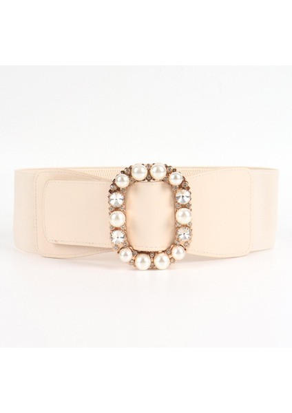 2022 Fashionladies Elastik Geniş Bel Taklidi Inci Toka Elbise Gömlek Dekorasyon Kemerler Kadınlar Için Lüks Tasarımcı Marka (Yurt Dışından) fiyatları