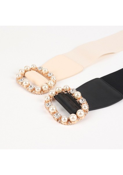 2022 Fashionladies Elastik Geniş Bel Taklidi Inci Toka Elbise Gömlek Dekorasyon Kemerler Kadınlar Için Lüks Tasarımcı Marka (Yurt Dışından) modelleri