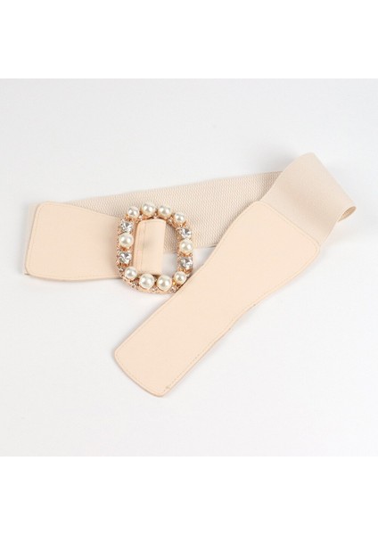 2022 Fashionladies Elastik Geniş Bel Taklidi Inci Toka Elbise Gömlek Dekorasyon Kemerler Kadınlar Için Lüks Tasarımcı Marka (Yurt Dışından) fırsatları