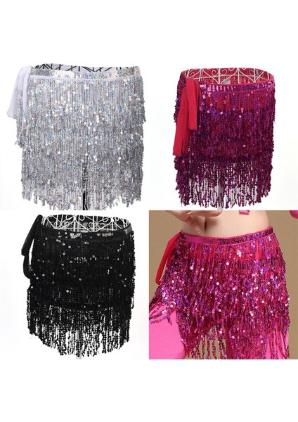 Lookloland Loveshopping* Oryantal Dans Kostümü Payet Püskül Saçak Kalça Eşarp Kemer Bel Wrap Etek (Yurt Dışından)