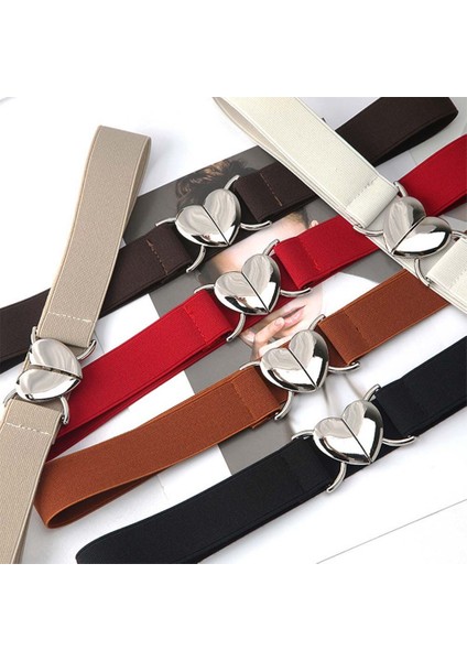 Zarif Kadın Metal Yüksek Kaliteli Aşk Kalp Toka Bel Aksesuarları Elastik Kemerler Ince Kemerler Kemer (Yurt Dışından) modelleri