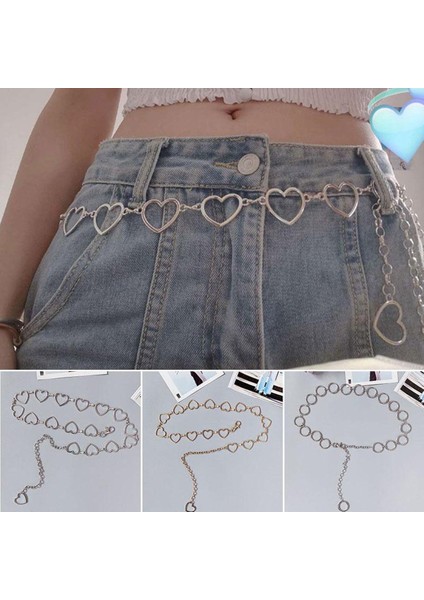 105CM Kemer Pantolon Klasik Bel Zinciri Aşk Kalp Içi Boş Kuşak Kadınlar Için Hip Hop Tarzı Moda Ince Bel Kemerleri 2022 Trendy (Yurt Dışından)
