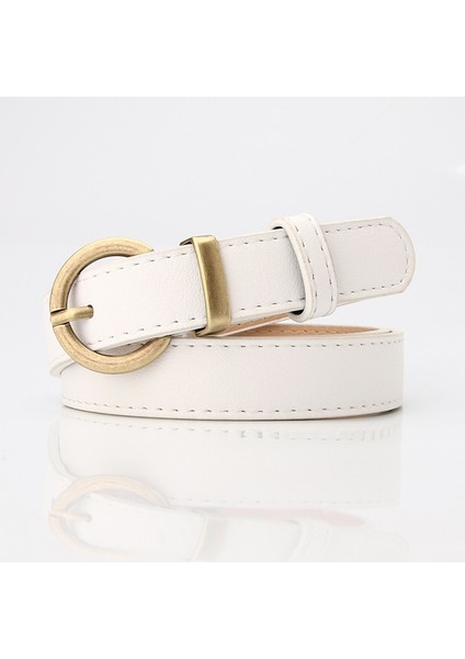 Üçgen Yuvarlak Tokalı Kemerler Kadın Eğlence Kot Vahşi Kemer Metal Toka Siyah Kayış Kemer Kadınlar Için (Yurt Dışından)